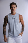 HARD HITTERS MEN&#39;S CREW COTTON TANK STEEL BLUE LARGE