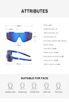 UV400 Protection Blue Mirrored Sports Sunglasses