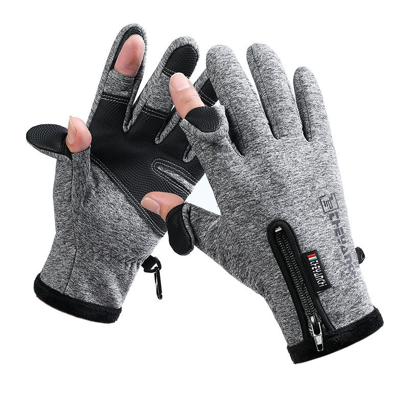 Convertible Fingerless Winter Gloves - Grey