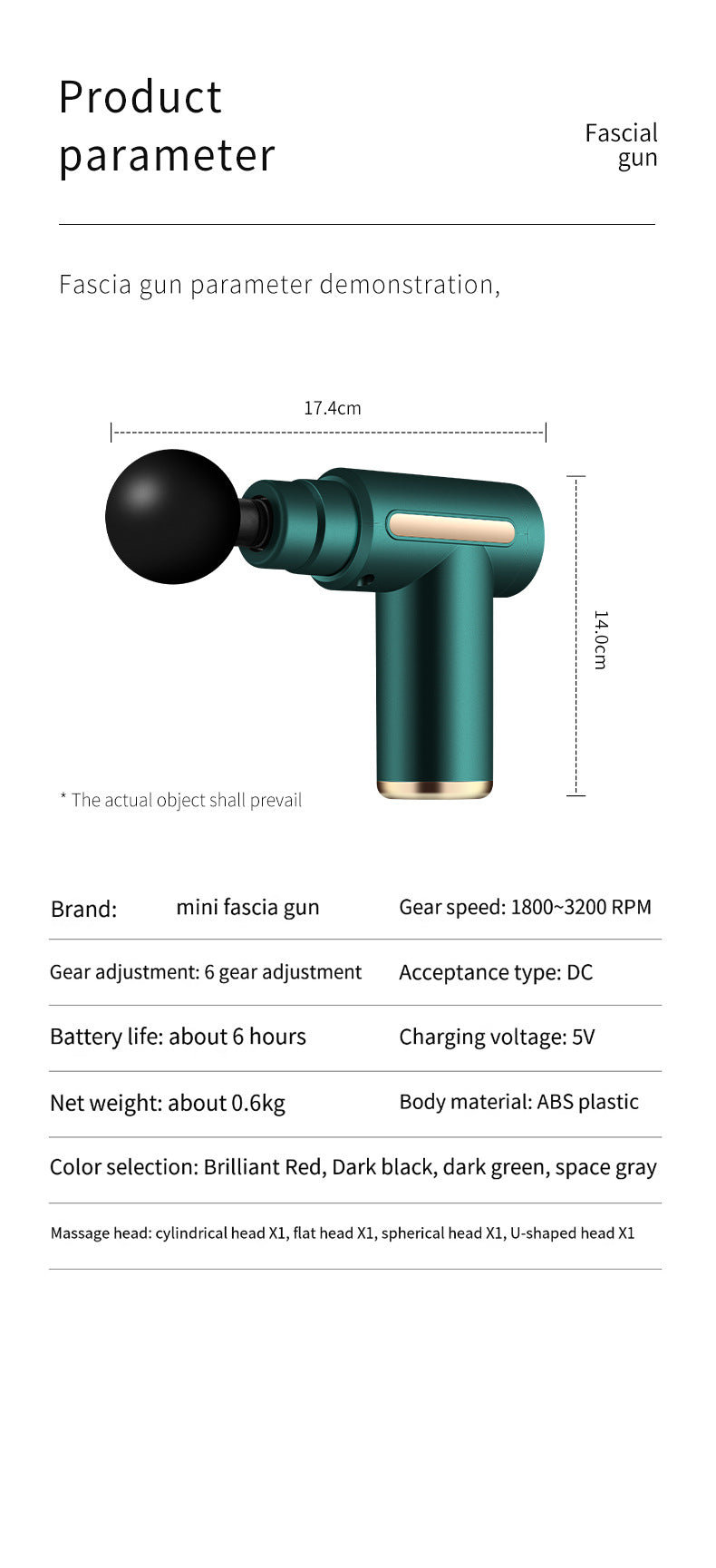 Compact Gray Massage Gun