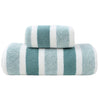 Luxury Cotton Green Wide Stripe Towel Set - 6 Piece Set