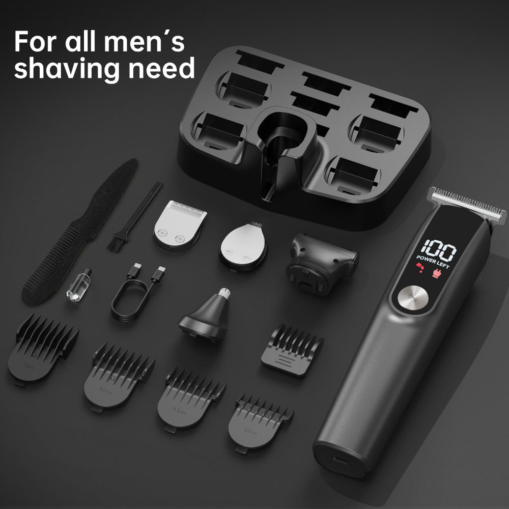 Gray Multifunctional Waterproof Electric Hair Trimmer
