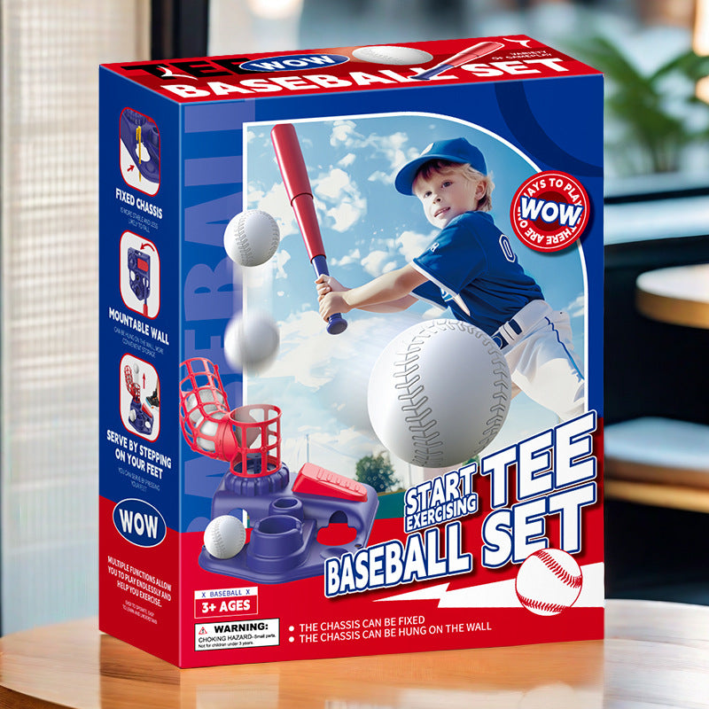 Blue Pedal Serve Drill Baseball Pitching Training Toy Set