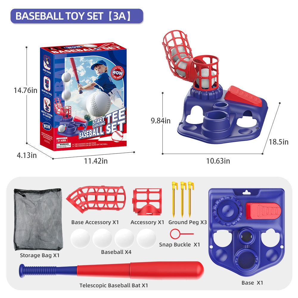 Blue Pedal Serve Drill Baseball Pitching Training Toy Set