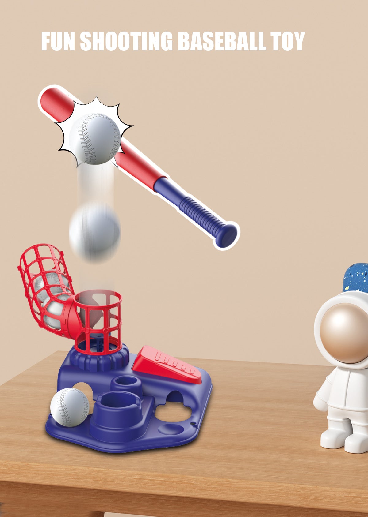 Blue Pedal Serve Drill Baseball Pitching Training Toy Set