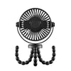 Black Mini Portable Baby Stroller Fan with Flexible Tripod