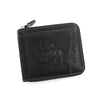 Men&#39;s Leather Wallet with Zipper  Horse Embossed Design