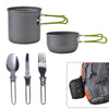 Compact Outdoor Camping Cookware Set with 410 Stainless Steel Utensils