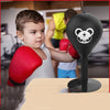 Adjustable Desktop Punching Speed Ball - Durable PU Leather, Stable Base (Bear pattern and Kids Boxing Gloves)