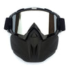 Black Sleek Black Full-Face Snow Goggles with Mirror Lens