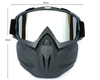 Black Sleek Black Full-Face Snow Goggles with Mirror Lens