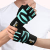 Black And Blue Breathable Anti-Slip Gym Gloves - XL Size