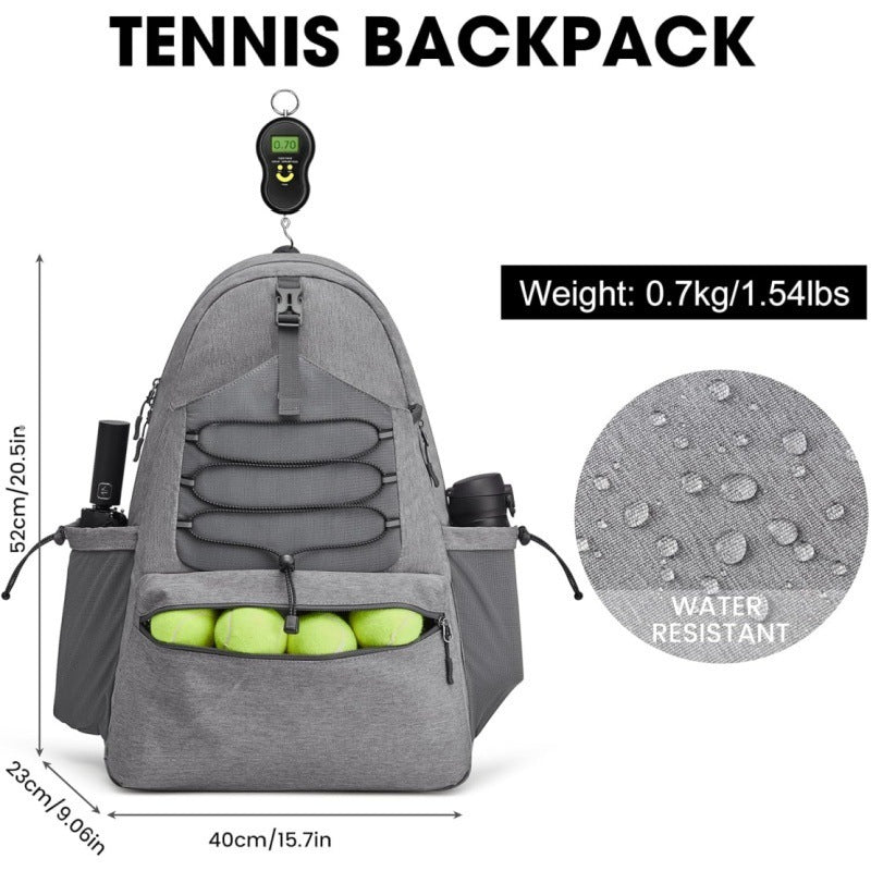 Lightweight Water-Resistant Tennis Backpack with Multi Pockets for Rackets