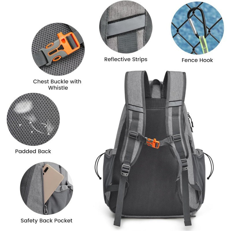 Lightweight Water-Resistant Tennis Backpack with Multi Pockets for Rackets