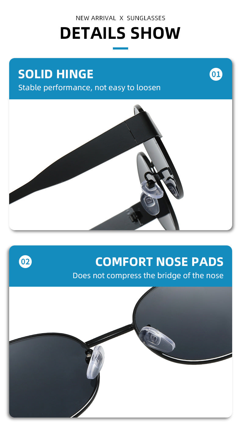 2-PCS Retro Oval Sunglasses with UV Protection for Men &amp; Women
