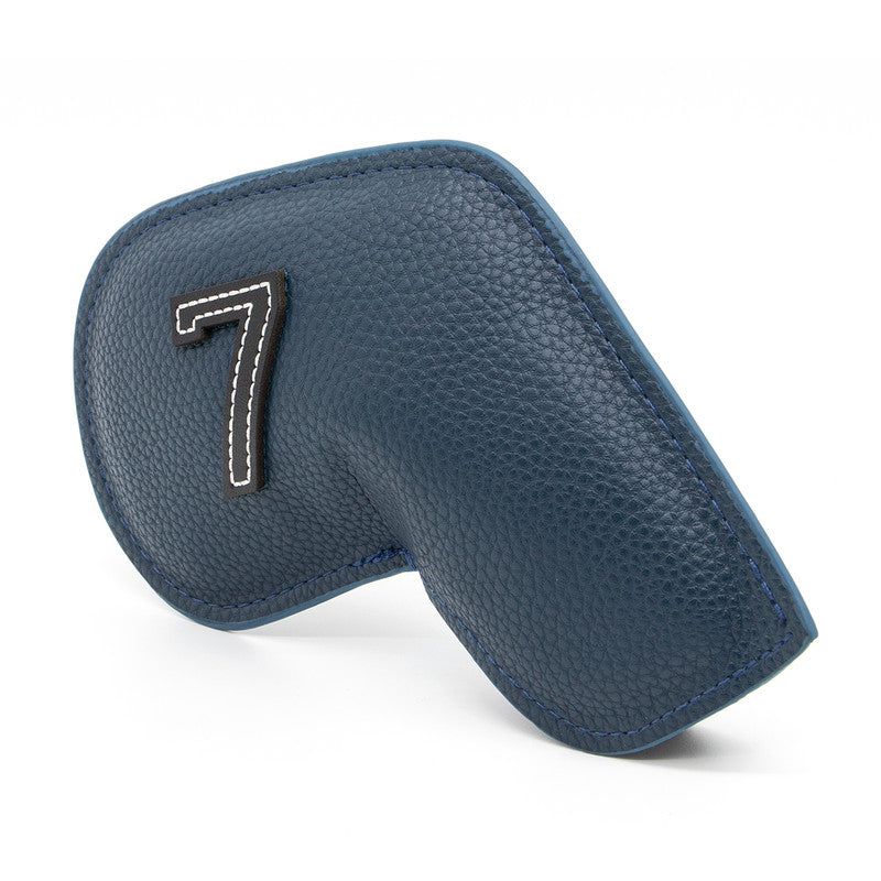 Dark Blue Golf Iron Head Covers Set of 10 - Waterproof PU Leather Club Protectors  (3-9, P, A, S)