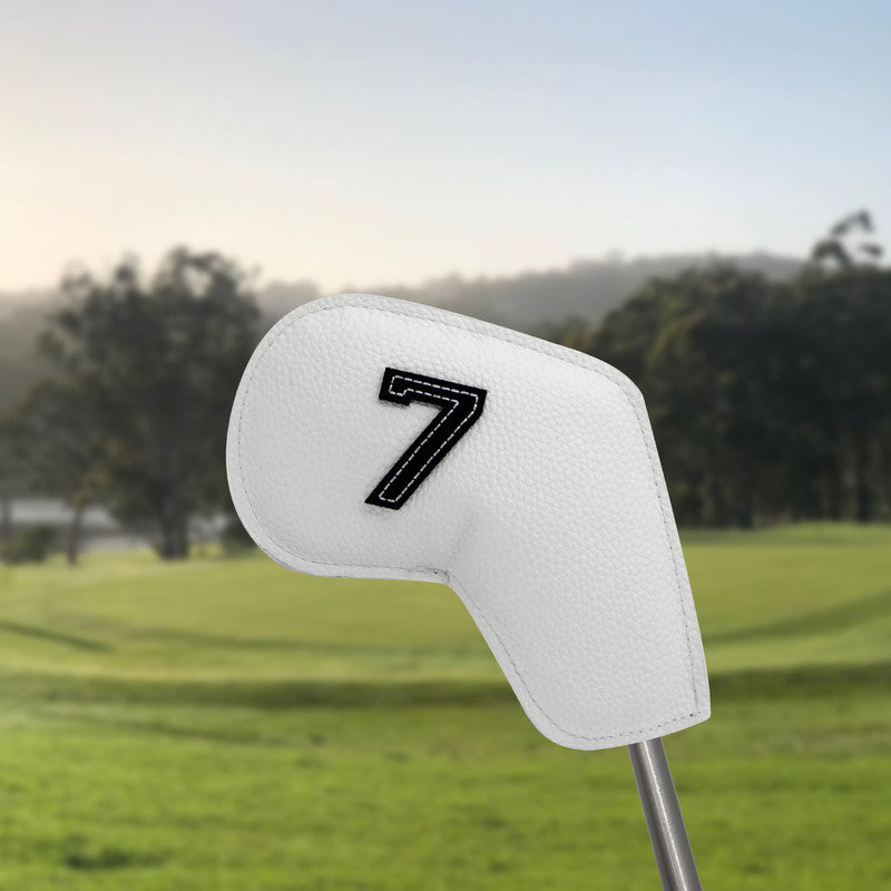 Dark Blue Golf Iron Head Covers Set of 10 - Waterproof PU Leather Club Protectors  (3-9, P, A, S)