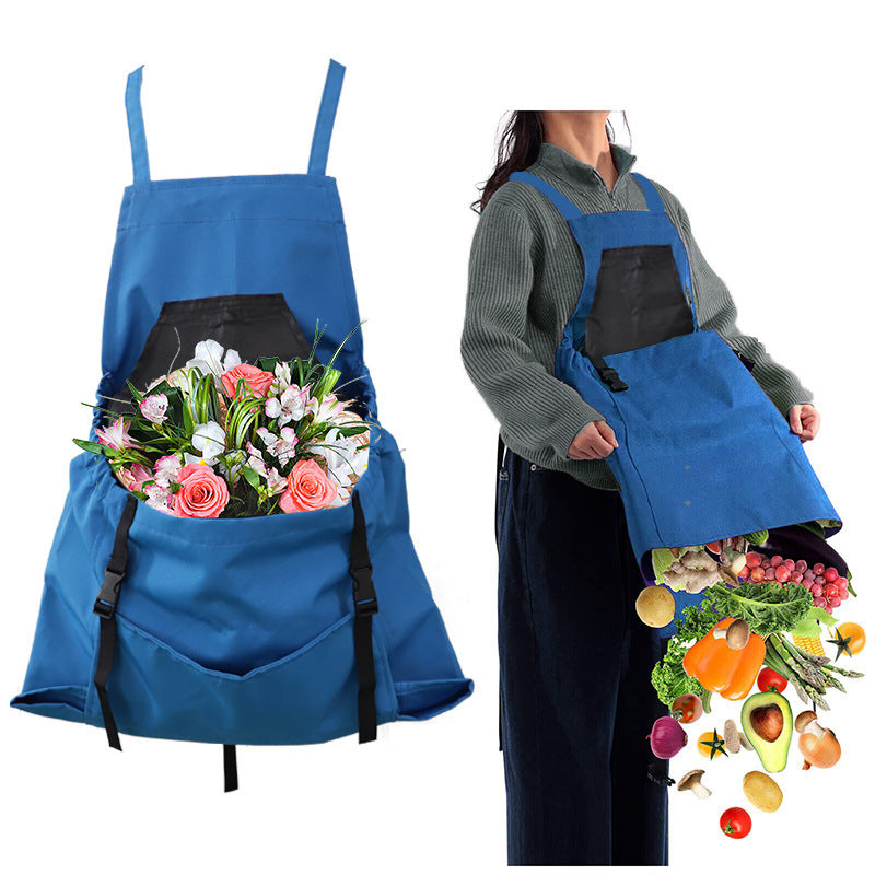 Garden Harvesting Apron – Waterproof Oxford Cloth with Quick-Release Harvest Pouch