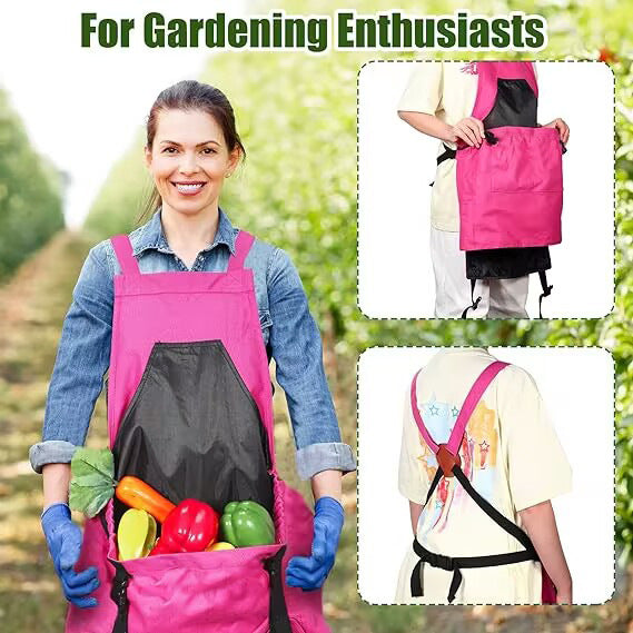 Garden Harvesting Apron – Waterproof Oxford Cloth with Quick-Release Harvest Pouch