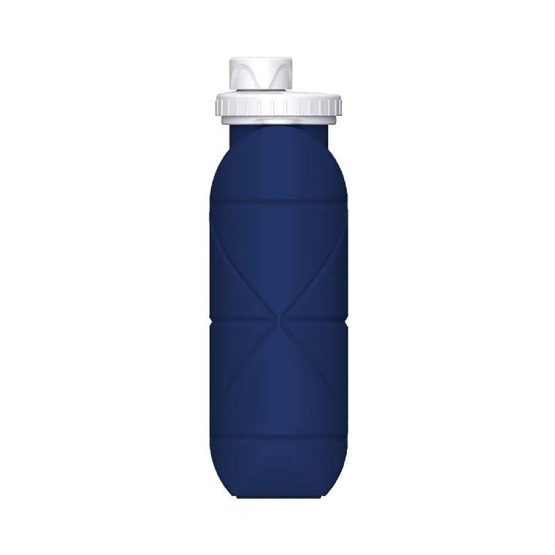 Dark-blue Portable Silicone Collapsible Water Bottle
