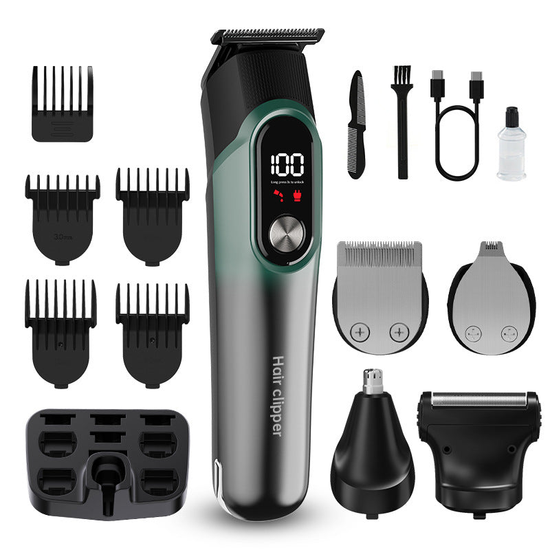 5-in-1 Digital Display Hair Clipper Set for Men