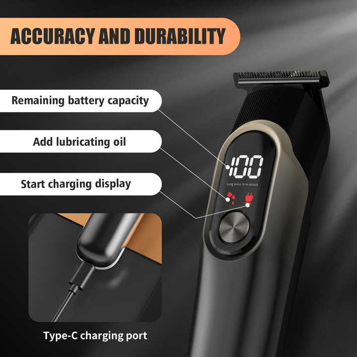5-in-1 Digital Display Hair Clipper Set for Men