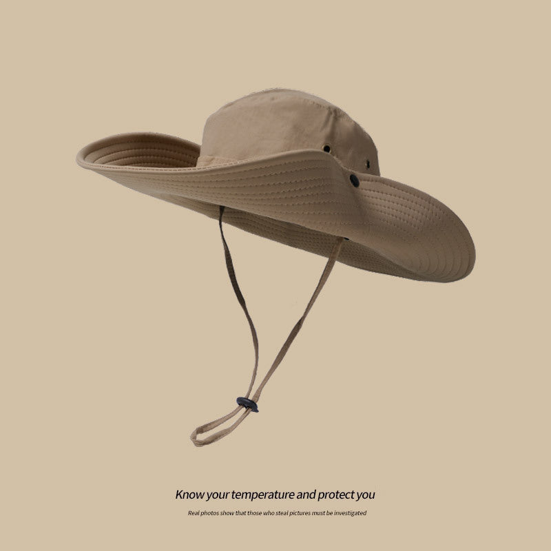 Water-Repellent Wide-Brim Bucket Hat Sun Protection