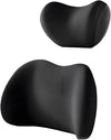 Black Memory Foam Car Headrest &amp; Lumbar Support Pillow Set