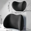 Black Memory Foam Car Headrest &amp; Lumbar Support Pillow Set