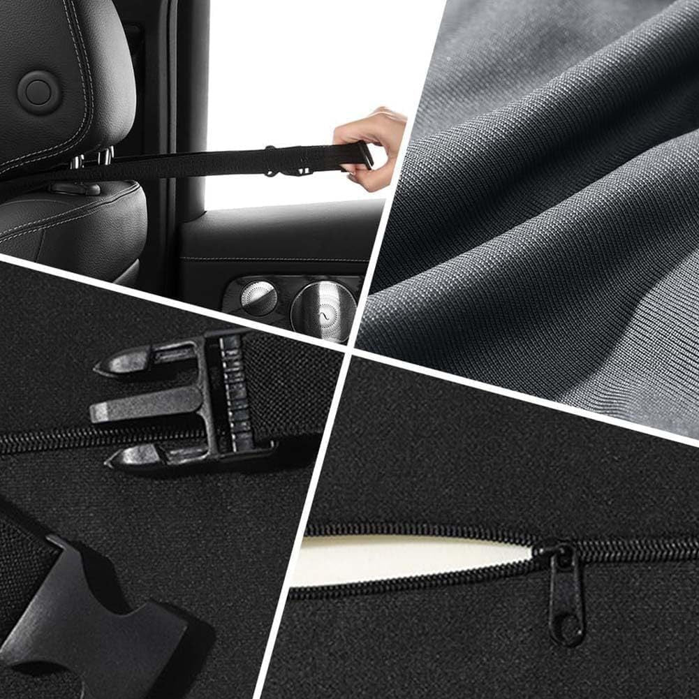 Black Memory Foam Car Headrest &amp; Lumbar Support Pillow Set