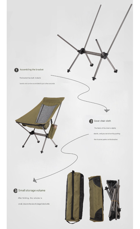 Portable High-Back Camping Chair – Foldable &amp; Lightweight