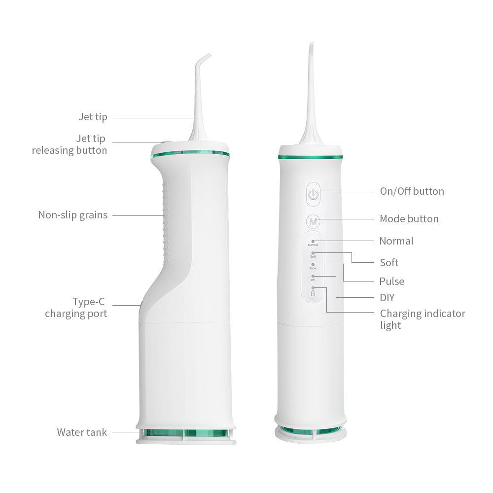 Black Electric Oral Irrigator – Portable Water Flosser for Teeth Cleaning