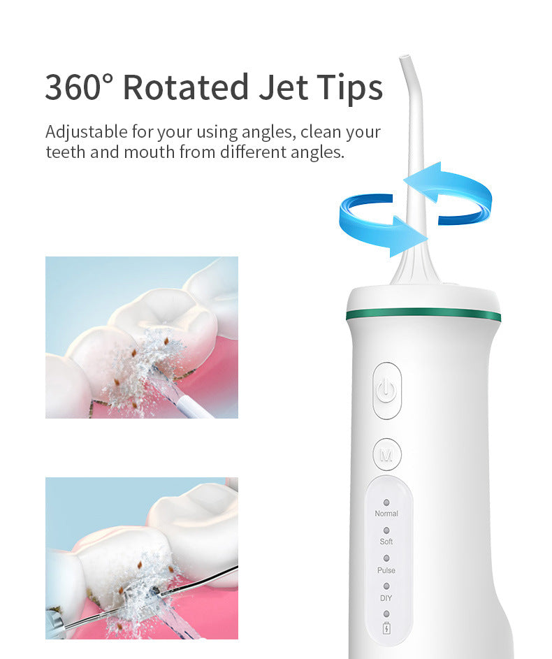 Black Electric Oral Irrigator – Portable Water Flosser for Teeth Cleaning