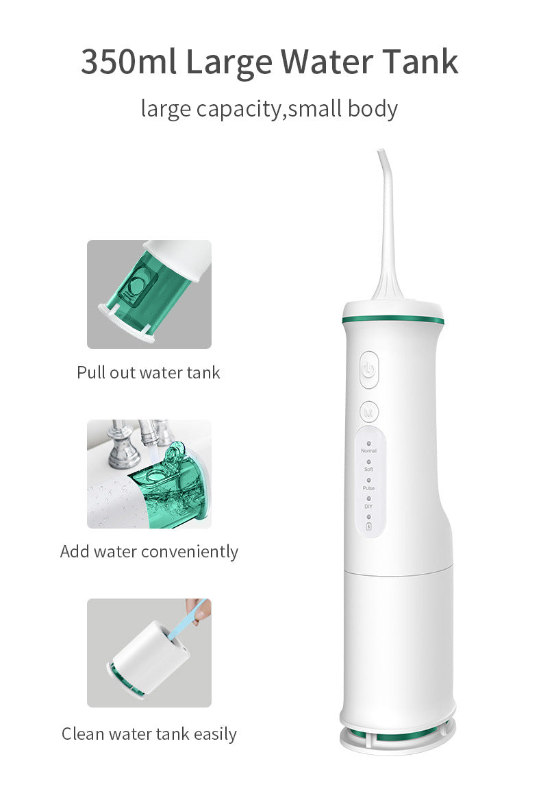 Black Electric Oral Irrigator – Portable Water Flosser for Teeth Cleaning