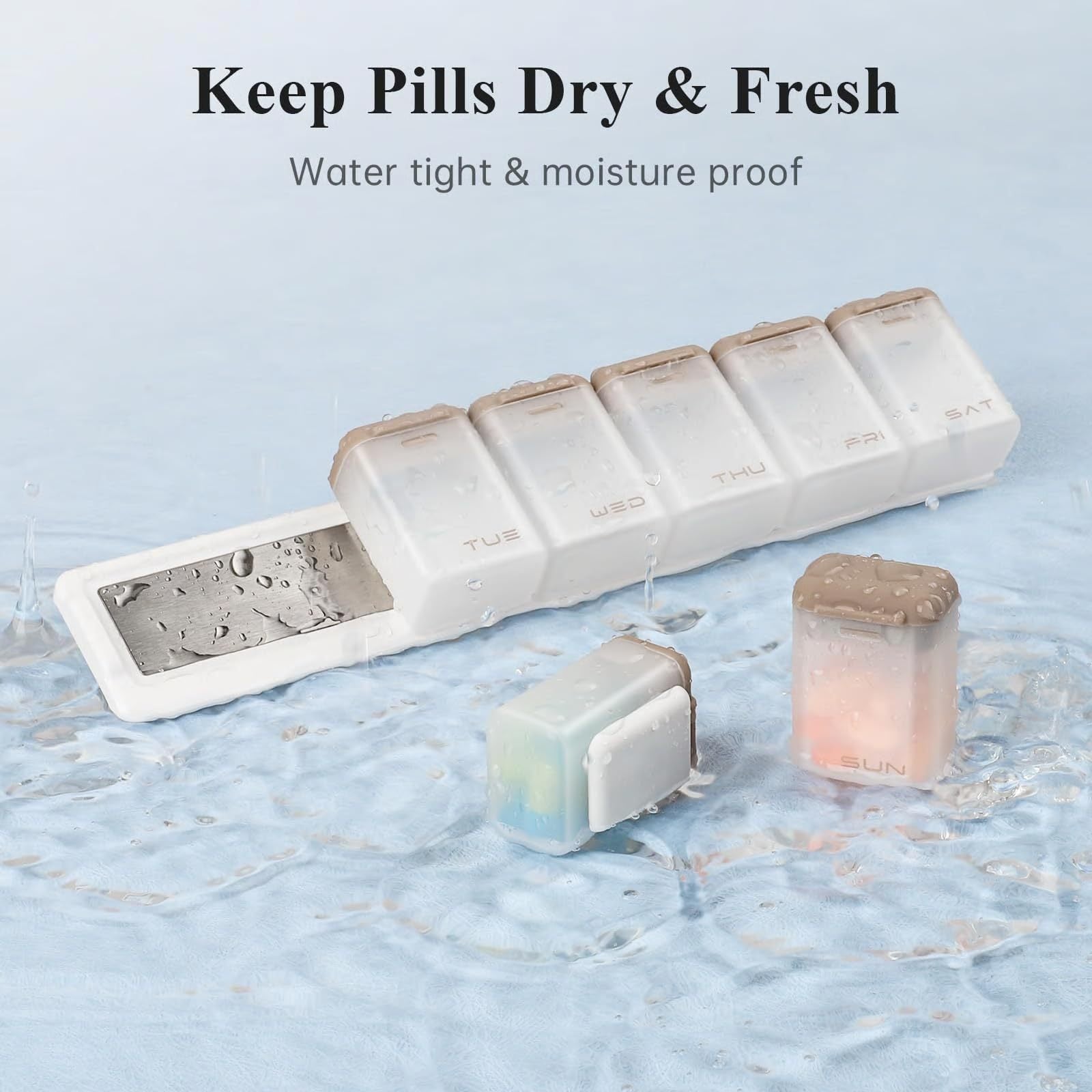 MagLock Weekly Pill Organizer – 1x Daily, Large, Color-Coded