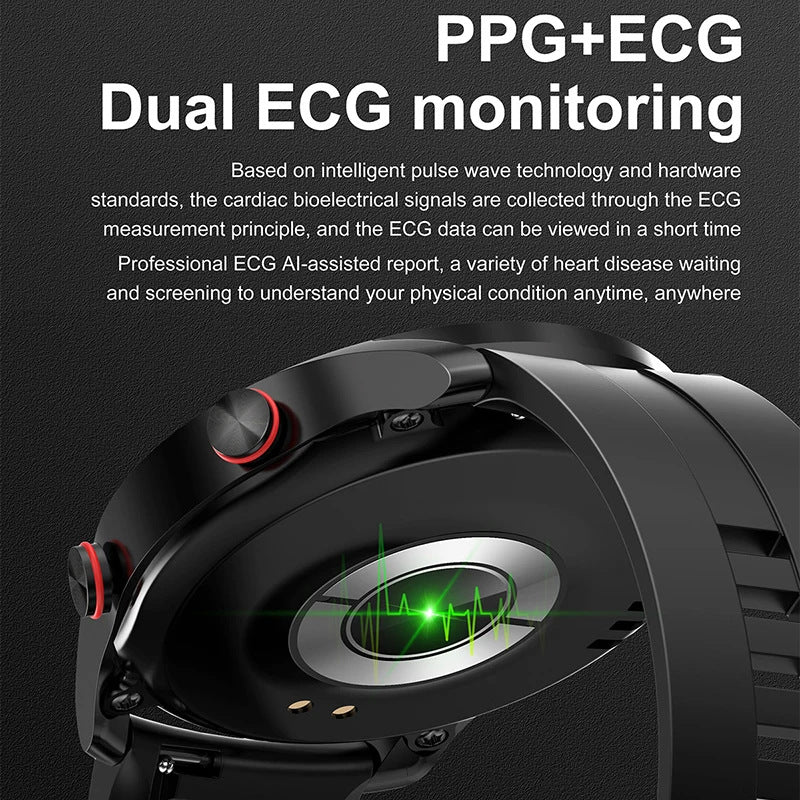 PulseEdge Pro Smartwatch – ECG/PPG, Black Steel, 22mm