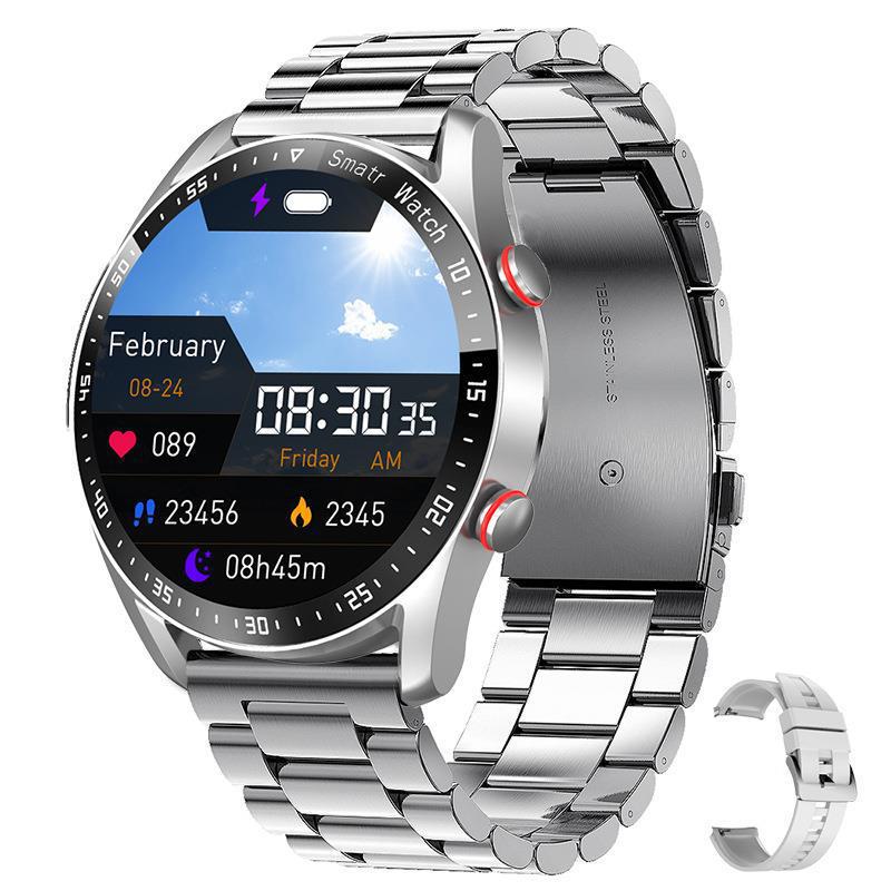 PulseEdge Pro Smartwatch – ECG/PPG, Black Steel, 22mm