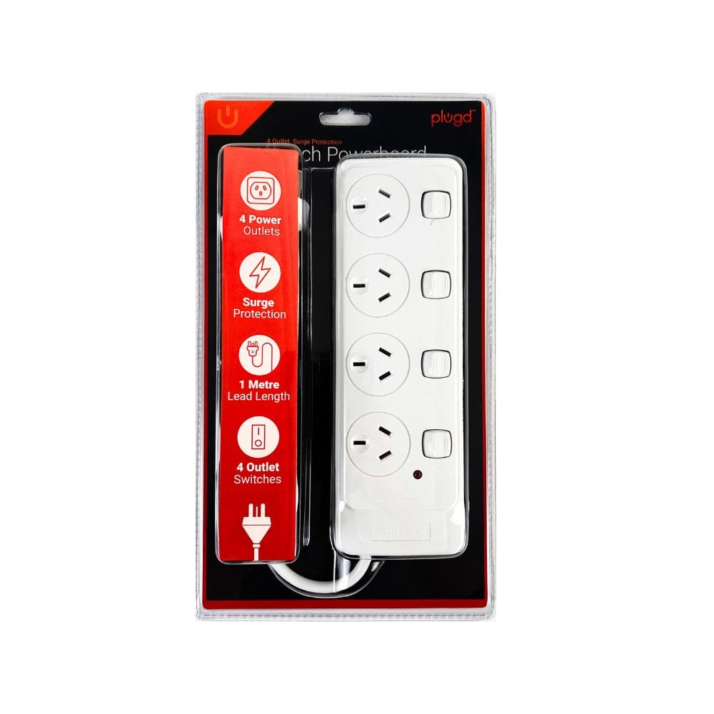 4 Outlet Power Board With Surge Protection