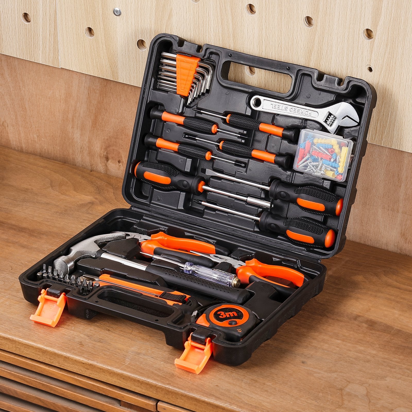 VEVOR 132-Piece Tool Kit for Home Repair and Maintenance with Portable Case