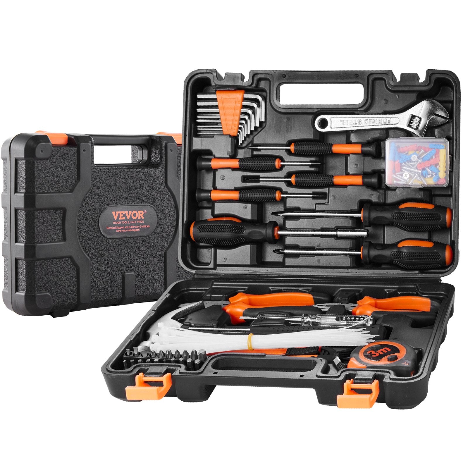 VEVOR 132-Piece Tool Kit for Home Repair and Maintenance with Portable Case