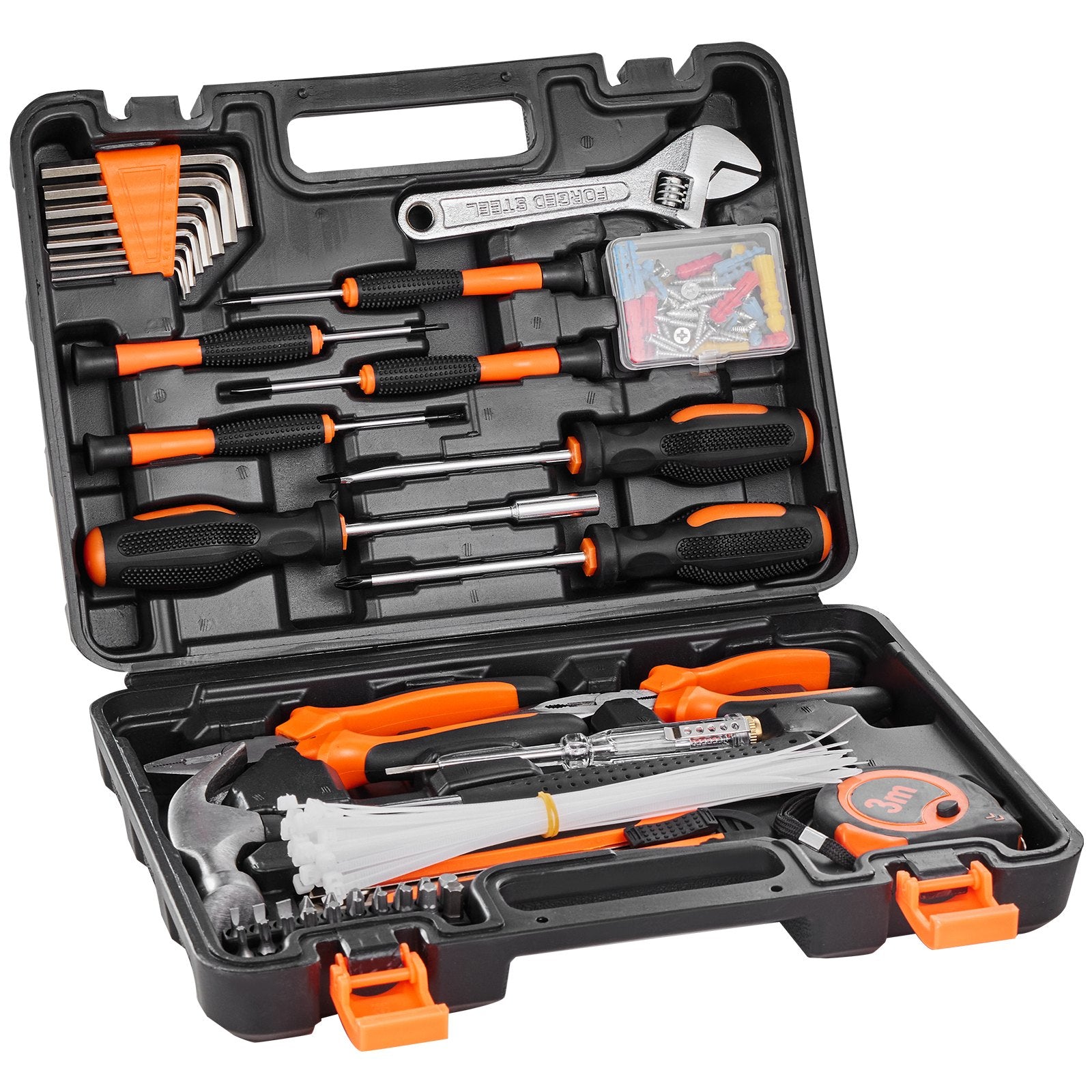 VEVOR 132-Piece Tool Kit for Home Repair and Maintenance with Portable Case