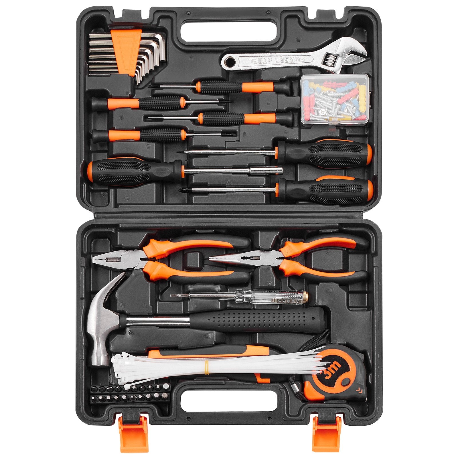 VEVOR 132-Piece Tool Kit for Home Repair and Maintenance with Portable Case