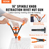 VEVOR 16-Inch Rivet Nut Tool Kit with 13 Metric and SAE Mandrels, 186 Rivet Nuts, and Carrying Case