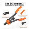 VEVOR 16-Inch Rivet Nut Tool Kit with 13 Metric and SAE Mandrels, 186 Rivet Nuts, and Carrying Case