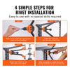 VEVOR 16-Inch Rivet Nut Tool Kit with 13 Metric and SAE Mandrels, 186 Rivet Nuts, and Carrying Case