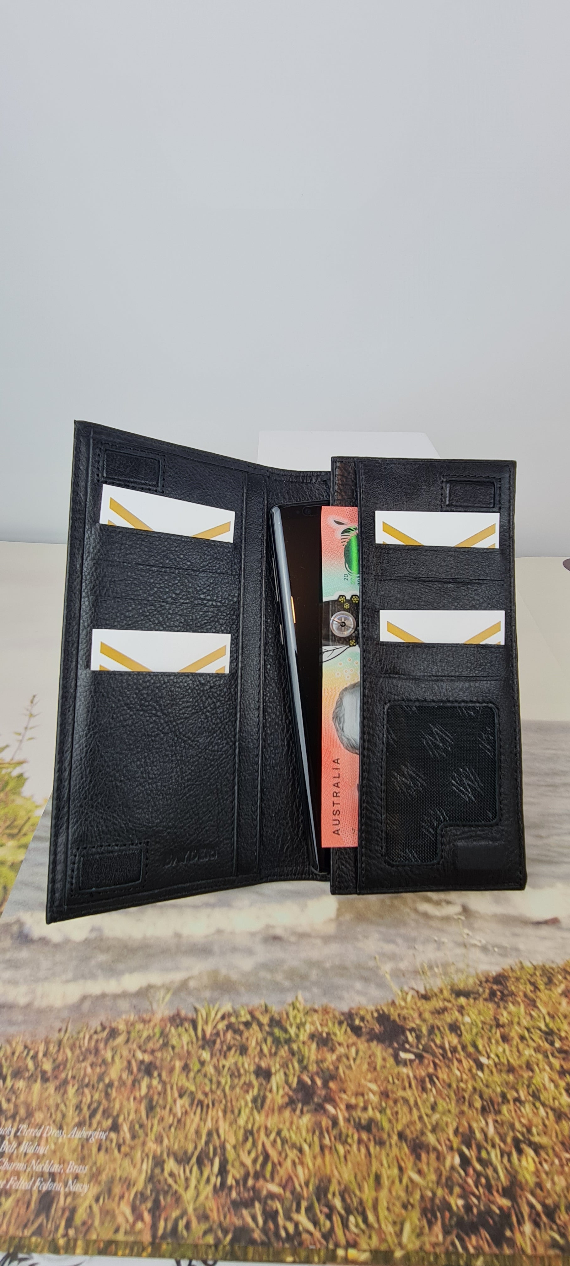 Leather Phone Wallet - Black - Macho Cave