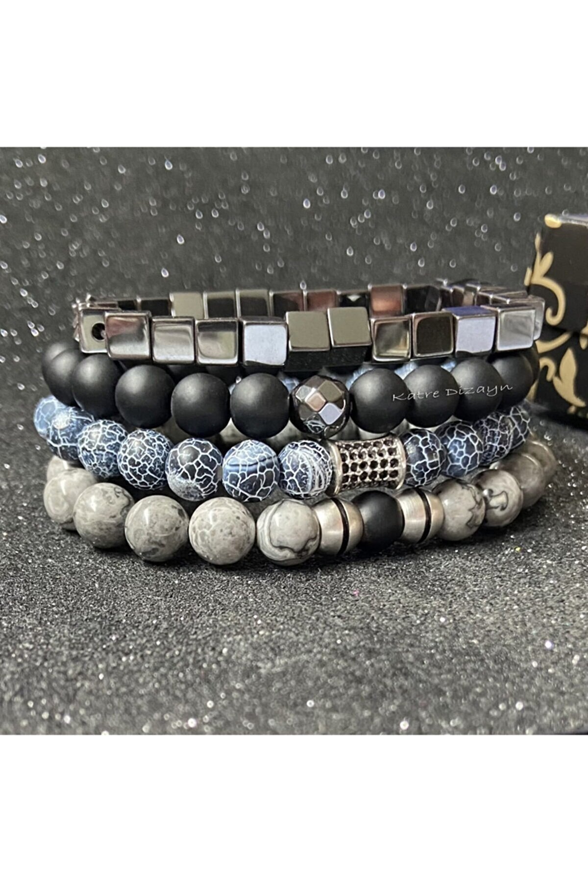 Men's Natural Stone Beaded Bracelet – Handmade Gemstone