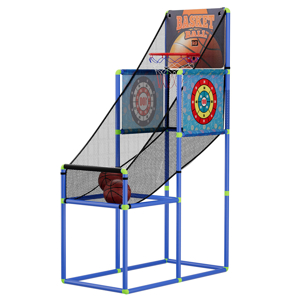 Basketball Arcade Game Electronic Scorer 3 Games Adjustable Kids Blue