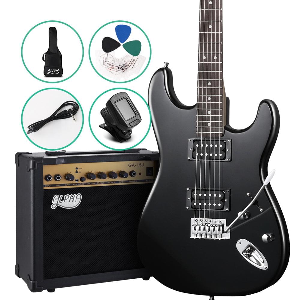 Alpha Electric Guitar And Amplifier - Black