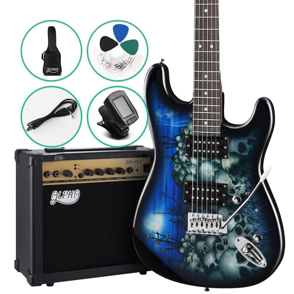 Alpha Electric Guitar And Amplifier - Blue